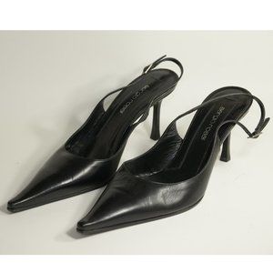 Sergio Rossi women leather black slingback shoes